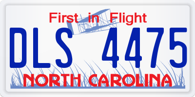 NC license plate DLS4475