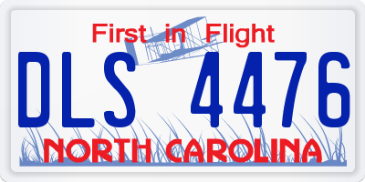 NC license plate DLS4476