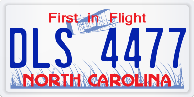NC license plate DLS4477