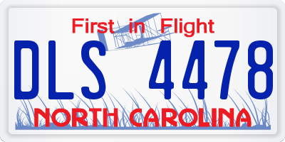NC license plate DLS4478