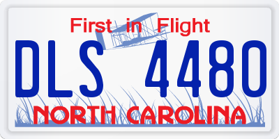 NC license plate DLS4480