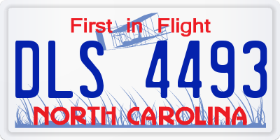 NC license plate DLS4493