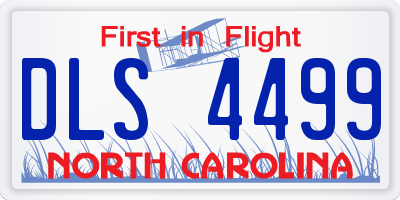 NC license plate DLS4499