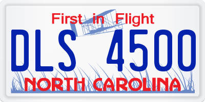 NC license plate DLS4500