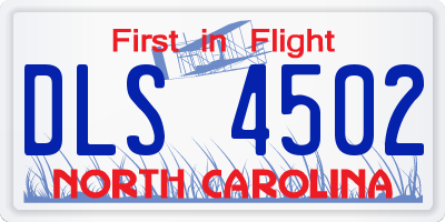 NC license plate DLS4502