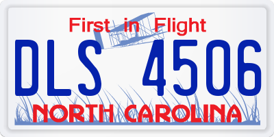 NC license plate DLS4506