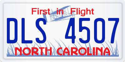 NC license plate DLS4507