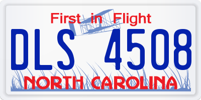 NC license plate DLS4508