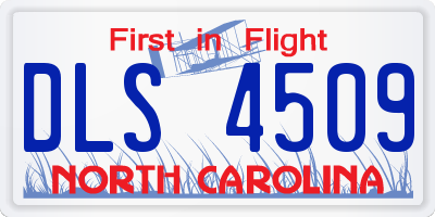 NC license plate DLS4509