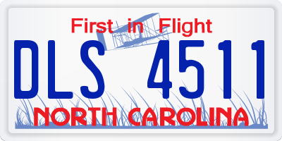 NC license plate DLS4511