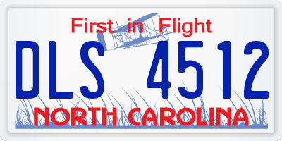 NC license plate DLS4512