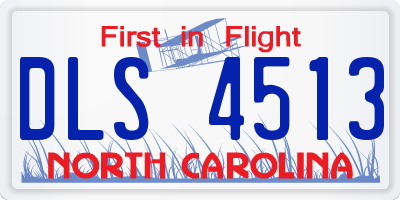 NC license plate DLS4513
