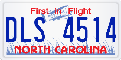 NC license plate DLS4514