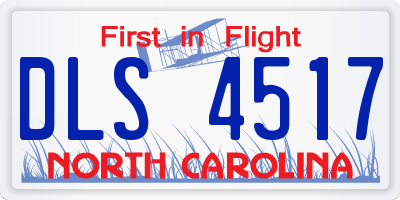 NC license plate DLS4517