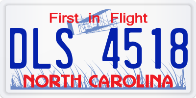 NC license plate DLS4518