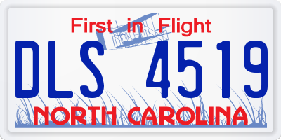 NC license plate DLS4519