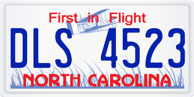 NC license plate DLS4523