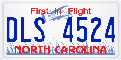 NC license plate DLS4524