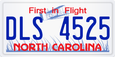 NC license plate DLS4525