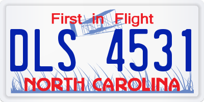 NC license plate DLS4531