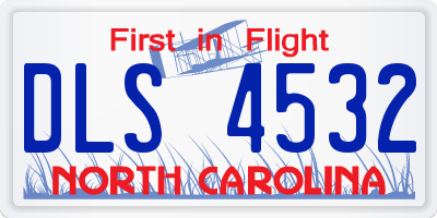 NC license plate DLS4532