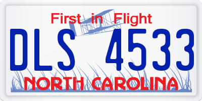 NC license plate DLS4533