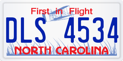 NC license plate DLS4534