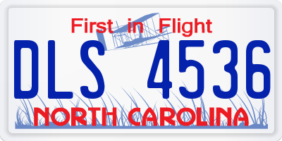 NC license plate DLS4536