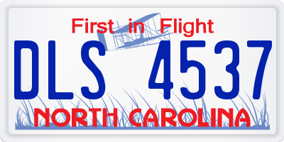 NC license plate DLS4537