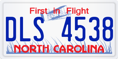 NC license plate DLS4538