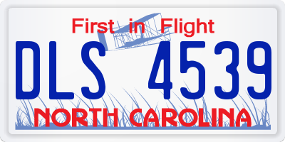 NC license plate DLS4539