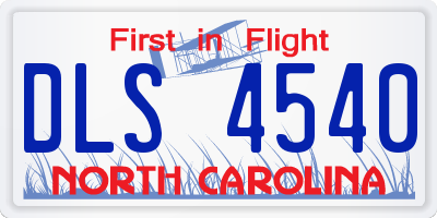 NC license plate DLS4540