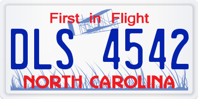 NC license plate DLS4542
