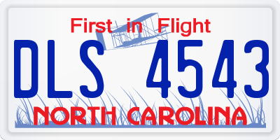 NC license plate DLS4543