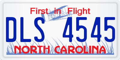 NC license plate DLS4545