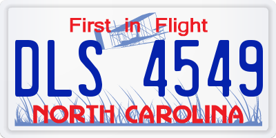 NC license plate DLS4549