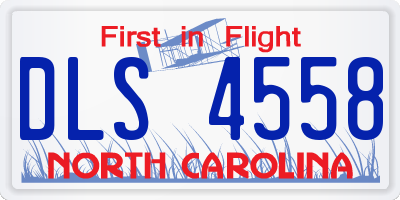 NC license plate DLS4558