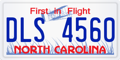 NC license plate DLS4560