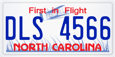 NC license plate DLS4566