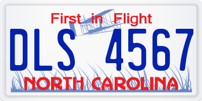 NC license plate DLS4567