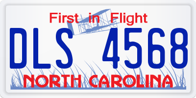 NC license plate DLS4568