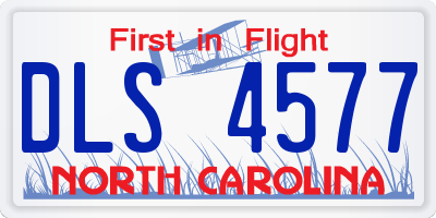 NC license plate DLS4577