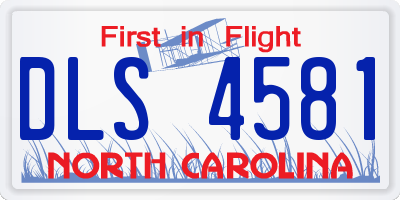NC license plate DLS4581