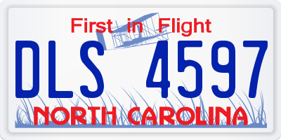 NC license plate DLS4597