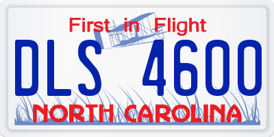 NC license plate DLS4600