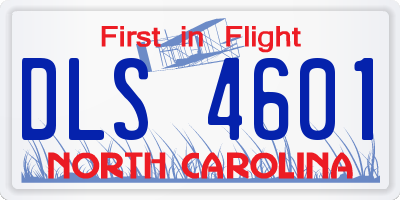 NC license plate DLS4601