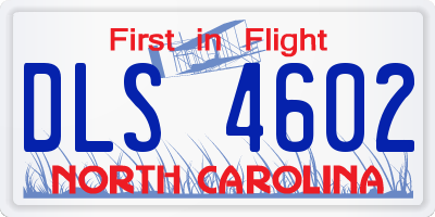 NC license plate DLS4602