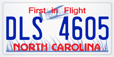 NC license plate DLS4605