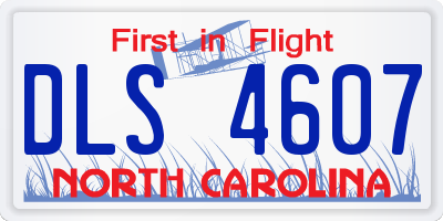 NC license plate DLS4607