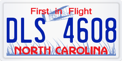 NC license plate DLS4608